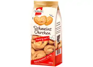 Schweinsöhrchen knuspriges Blätterteiggebäck mit Hagelzucker