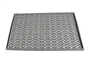 Outdoor-Teppich Rautenmuster 180x120cm Anthrazit