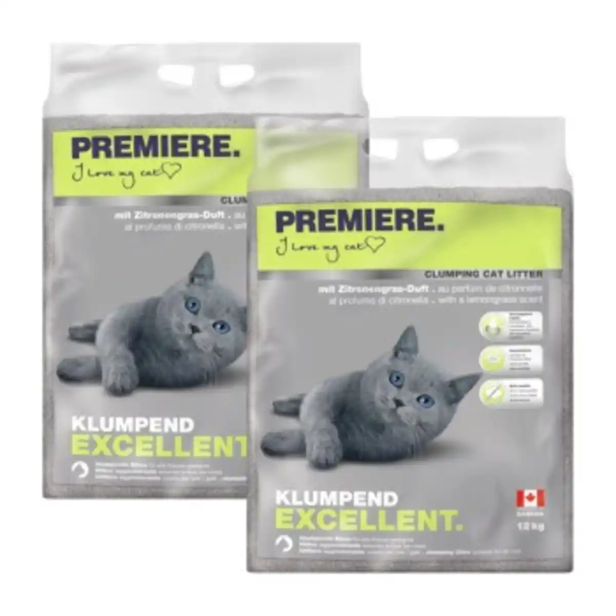 Bild 1 von PREMIERE Excellent Zitronengras Klumpstreu 2x12 kg