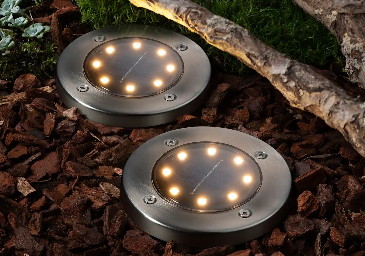 Bild 2 von IDEENWELT Solar-Gartenleuchte 2er-Set