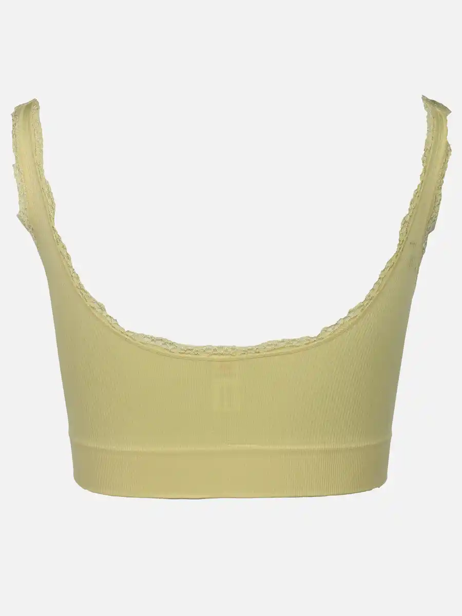 Bild 2 von Damen Bustier seamless mit Rippe und Spitze Gelb