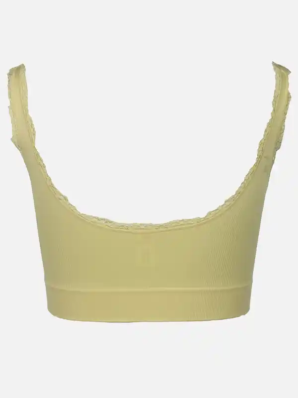 Bild 2 von Damen Bustier seamless mit Rippe und Spitze Gelb