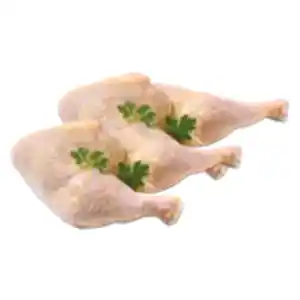 Frische Hähnchenschenkel mit Rücken