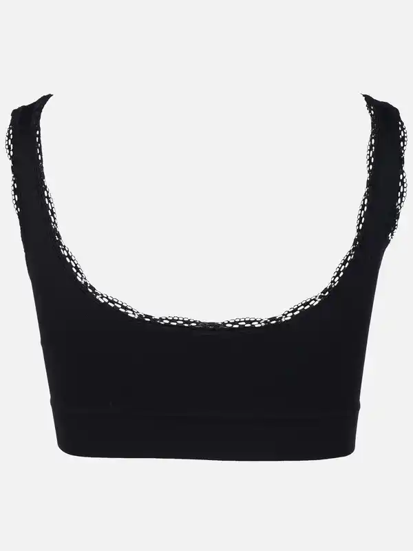 Bild 2 von Damen Bustier seamless mit Rippe und Spitze Schwarz
