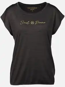 Damen Sport Shirt mit Gummizug am Saum Grau