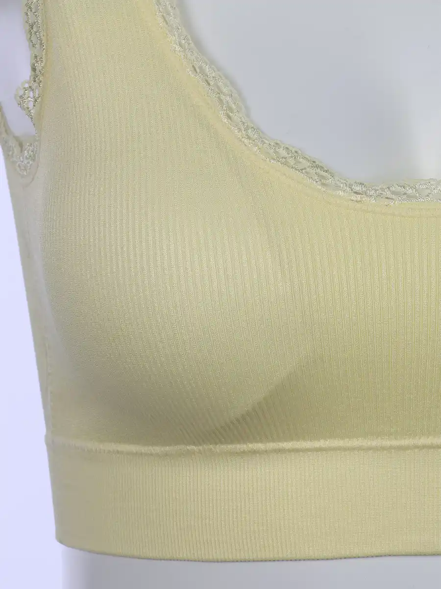 Bild 3 von Damen Bustier seamless mit Rippe und Spitze Gelb