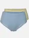 Bild 1 von Damen Taillenslip im 2er Pack mit Ripp und Spitze Blau