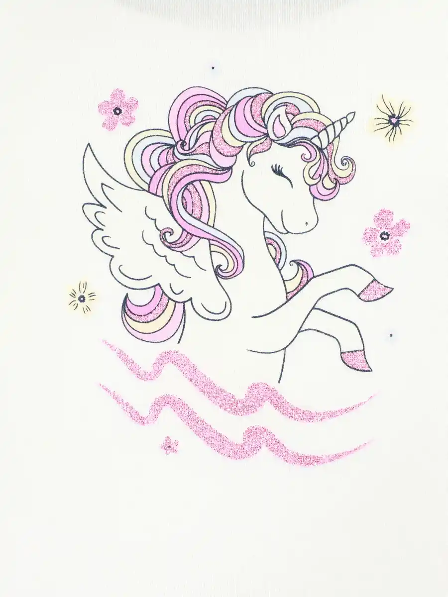 Bild 4 von Mädchen Tüllkleid mit Glitzerprint mit Einhorn Rosa