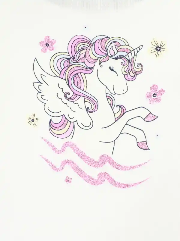 Bild 4 von Mädchen Tüllkleid mit Glitzerprint mit Einhorn Rosa