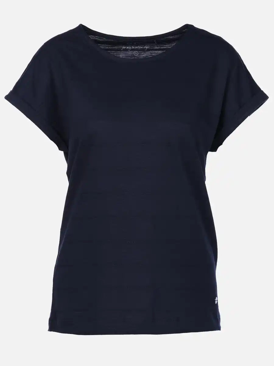Bild 1 von Damen Struktur T-Shirt Blau