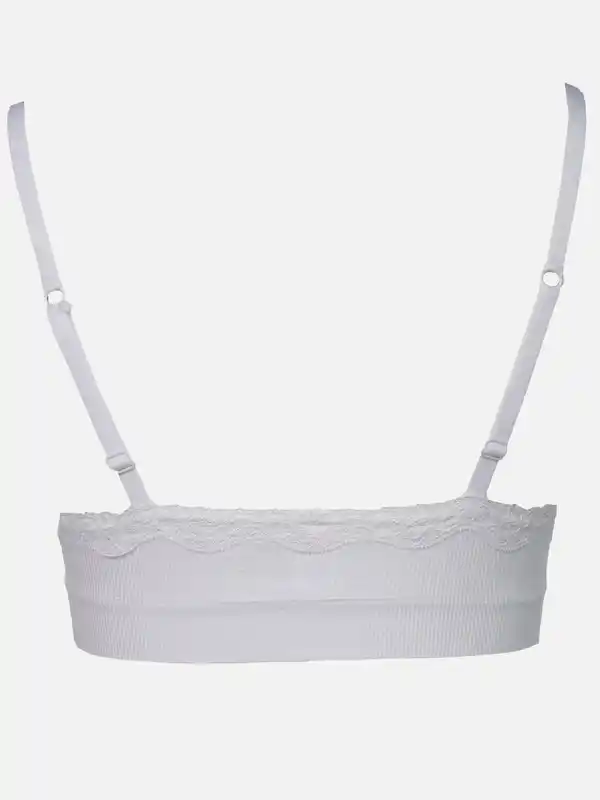 Bild 2 von Damen Soft BH seamless mit Ripp und Spitze Weiß