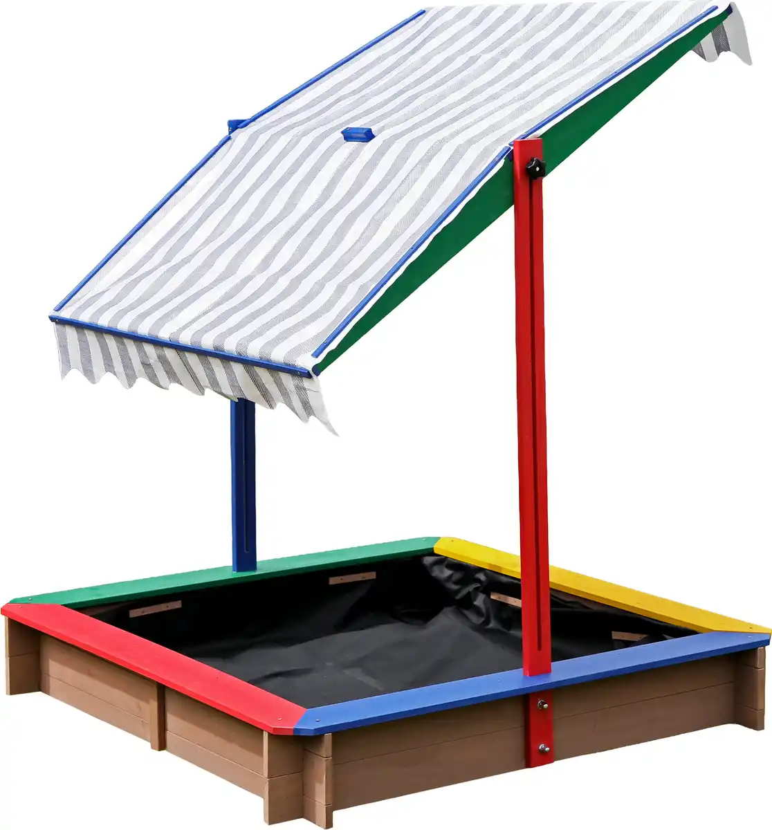 Bild 1 von Dobar Sandkasten farbig mit Dach 111 x 111 cm