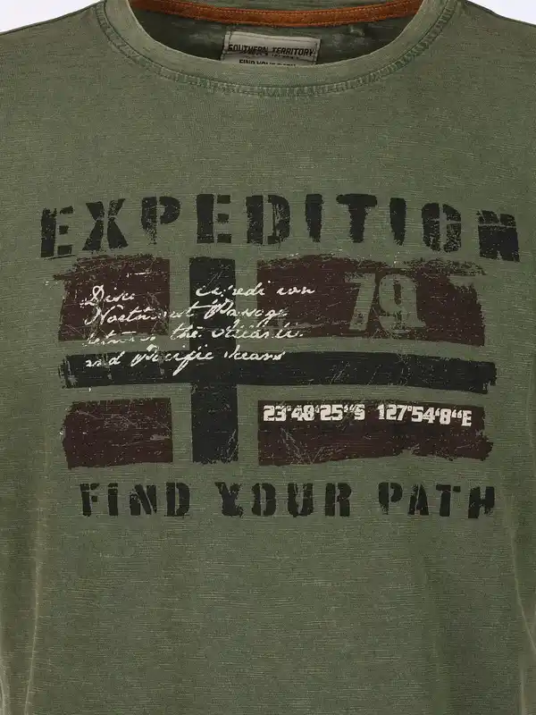 Bild 3 von Herren Shirt mit Frontprint Oliv