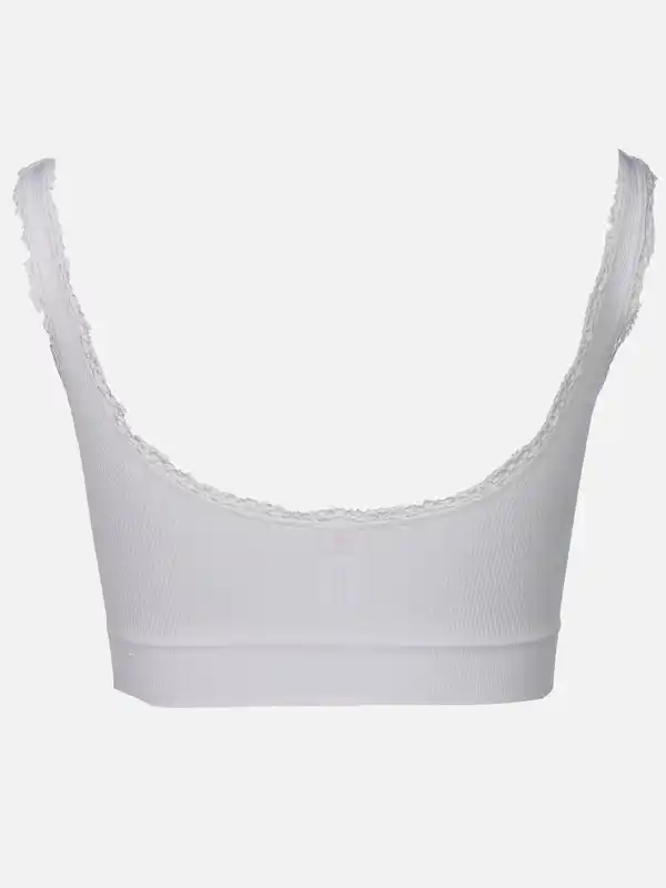 Bild 2 von Damen Bustier seamless mit Rippe und Spitze Weiß