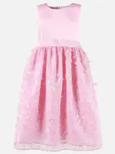 Mädchen Tüllkleid mit Schmetterlingen Rosa