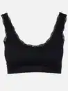 Bild 1 von Damen Bustier seamless mit Rippe und Spitze Schwarz