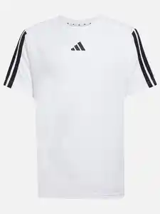 Kinder T-Shirt TRAIN ESSENTIALS 3-STREIFEN Weiß