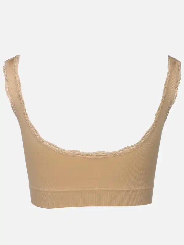 Bild 2 von Damen Bustier seamless mit Rippe und Spitze Weiß