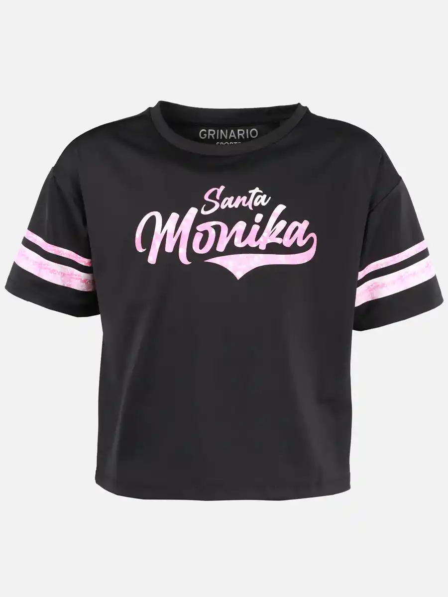 Bild 1 von Mädchen Cropped Shirt mit Print Schwarz