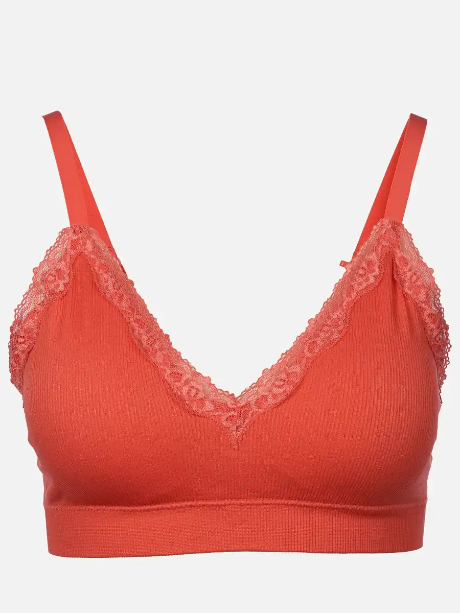 Bild 1 von Damen Soft BH seamless mit Ripp und Spitze Pink