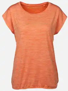 Damen Sport Shirt mit Gummizug am Saum Orange