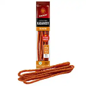 Brühwurst nach Art einer Cabanossi, heißgeräuchert, getrockn...