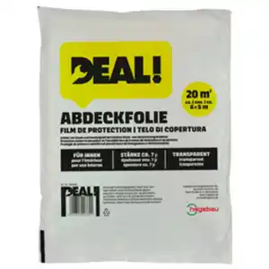 DEAL! Abdeckfolie, 20 m² (BxL: 4 x 5 m), Stärke: 7 µ, transparent