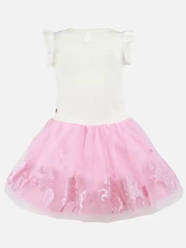 Bild 2 von Mädchen Tüllkleid mit Glitzerprint mit Einhorn Rosa