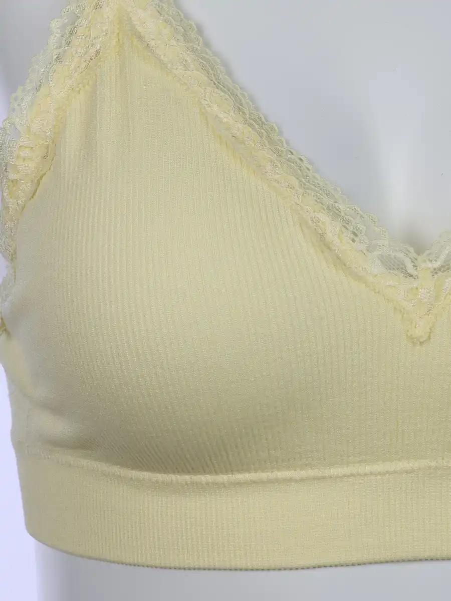 Bild 3 von Damen Soft BH seamless mit Ripp und Spitze Gelb