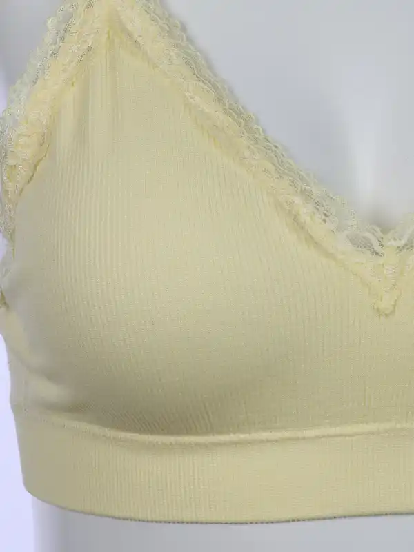 Bild 3 von Damen Soft BH seamless mit Ripp und Spitze Gelb