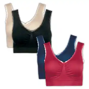 J-Line Seamless-BH mit Spitze 2er-Pack