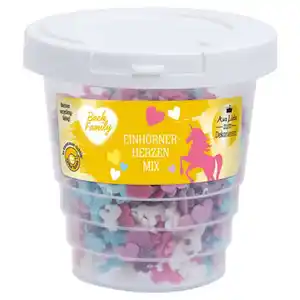BACK FAMILY Streudekore 60 g, Einhörner-Herzen