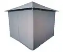 Bild 2 von Pavillon mit Netzseiten und pulverbeschichtetem Stahlrahmen, ca. 300 x 300 x 260 cm – Grau