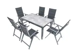 7tlg. Alu - Dining - Set GRANADA, ca. 150/250 x 90 x 75 cm