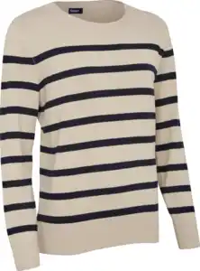 IDEENWELT Strickshirt Streifen off-white/dunkelblau Gr. S