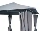 Bild 3 von Pavillon mit Netzseiten und pulverbeschichtetem Stahlrahmen, ca. 300 x 300 x 260 cm – Grau
