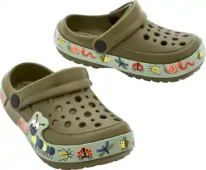 IDEENWELT Kinder Fashion Clogs oliv Gr. 29/30