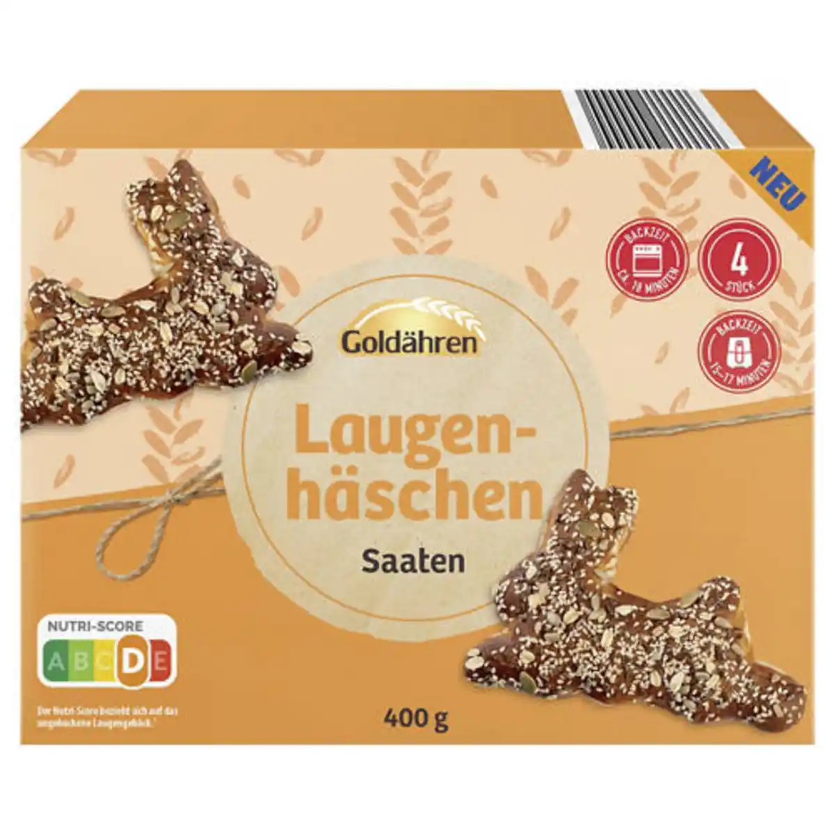 Bild 1 von GOLDÄHREN Laugenhäschen 400 g, Saaten