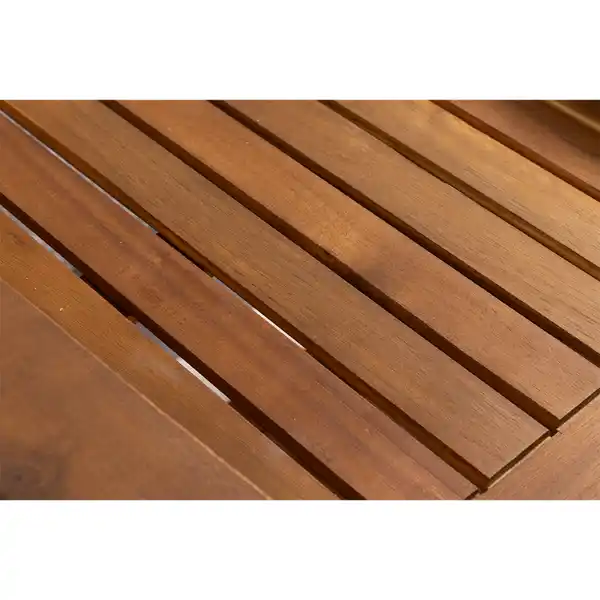 Bild 4 von 2-Sitzer-Gartenbank mit Beistelltisch klappbar aus Akazienholz, ca. 163 x 63 x 91 cm - Braun