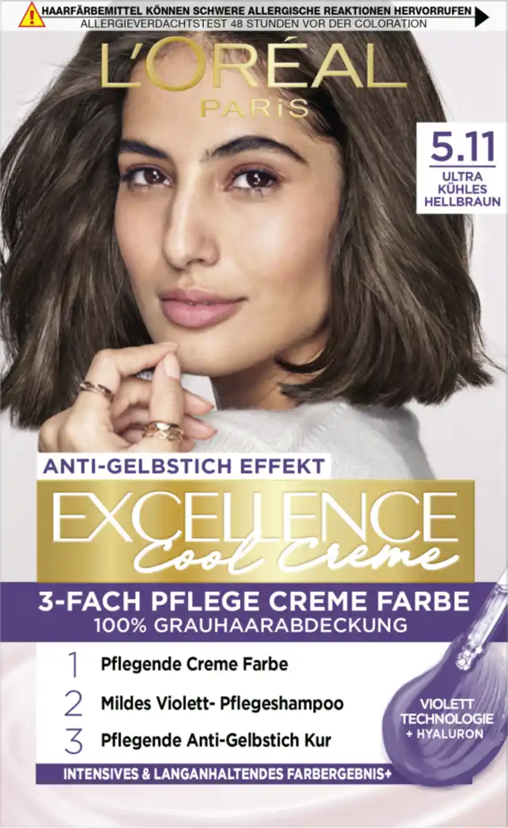 Bild 1 von L’Oréal Paris Excellence Cool Creme 5.11 Ultra kühles Hellbraun