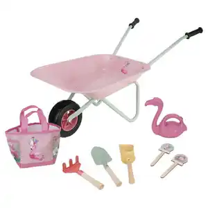 GARDENLINE Kinder Garten Set, Schubkarre, Flamingo