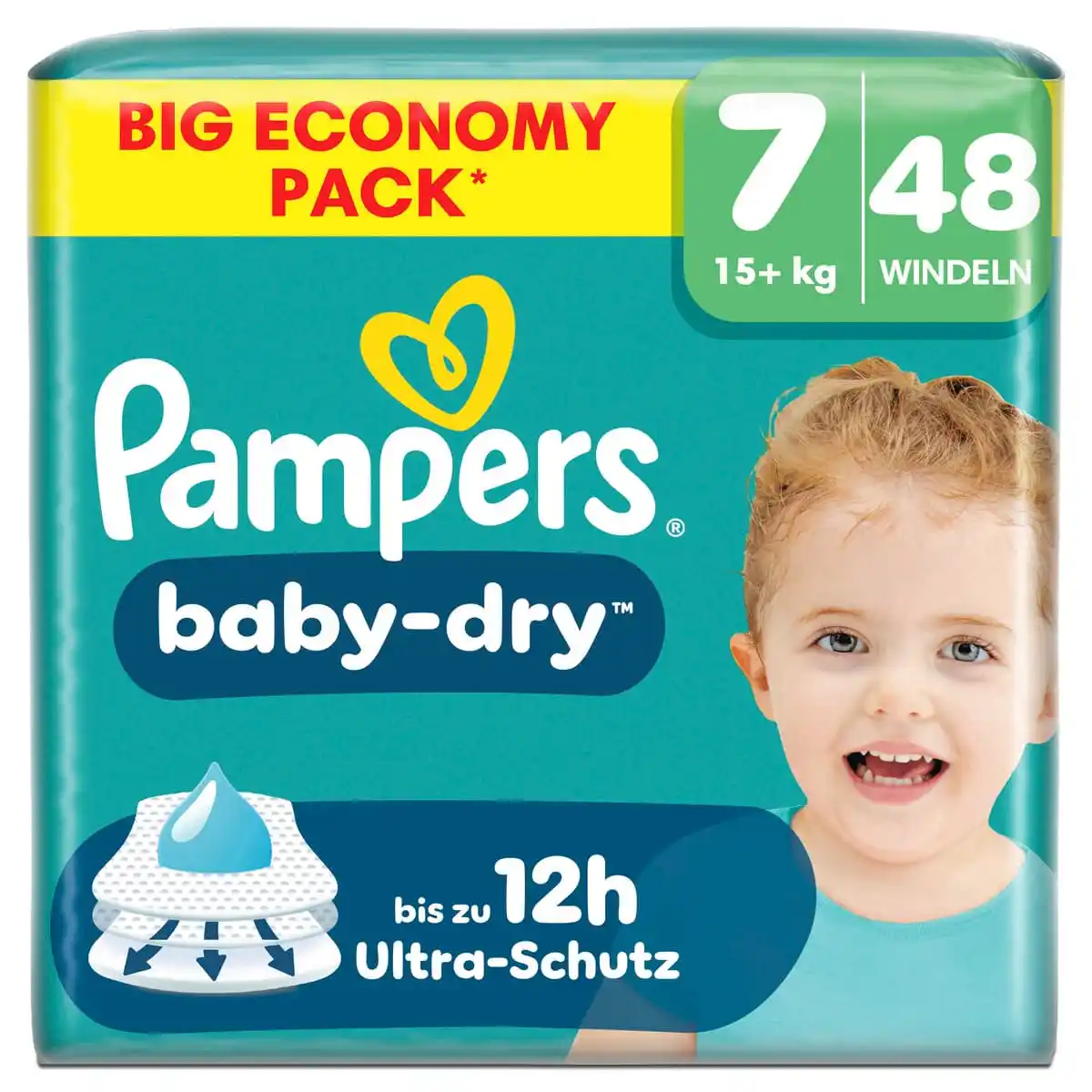 Bild 1 von Pampers Baby Dry Windeln Gr.7 Extra Large 15+kg Big Economy Pack, 48 Stk