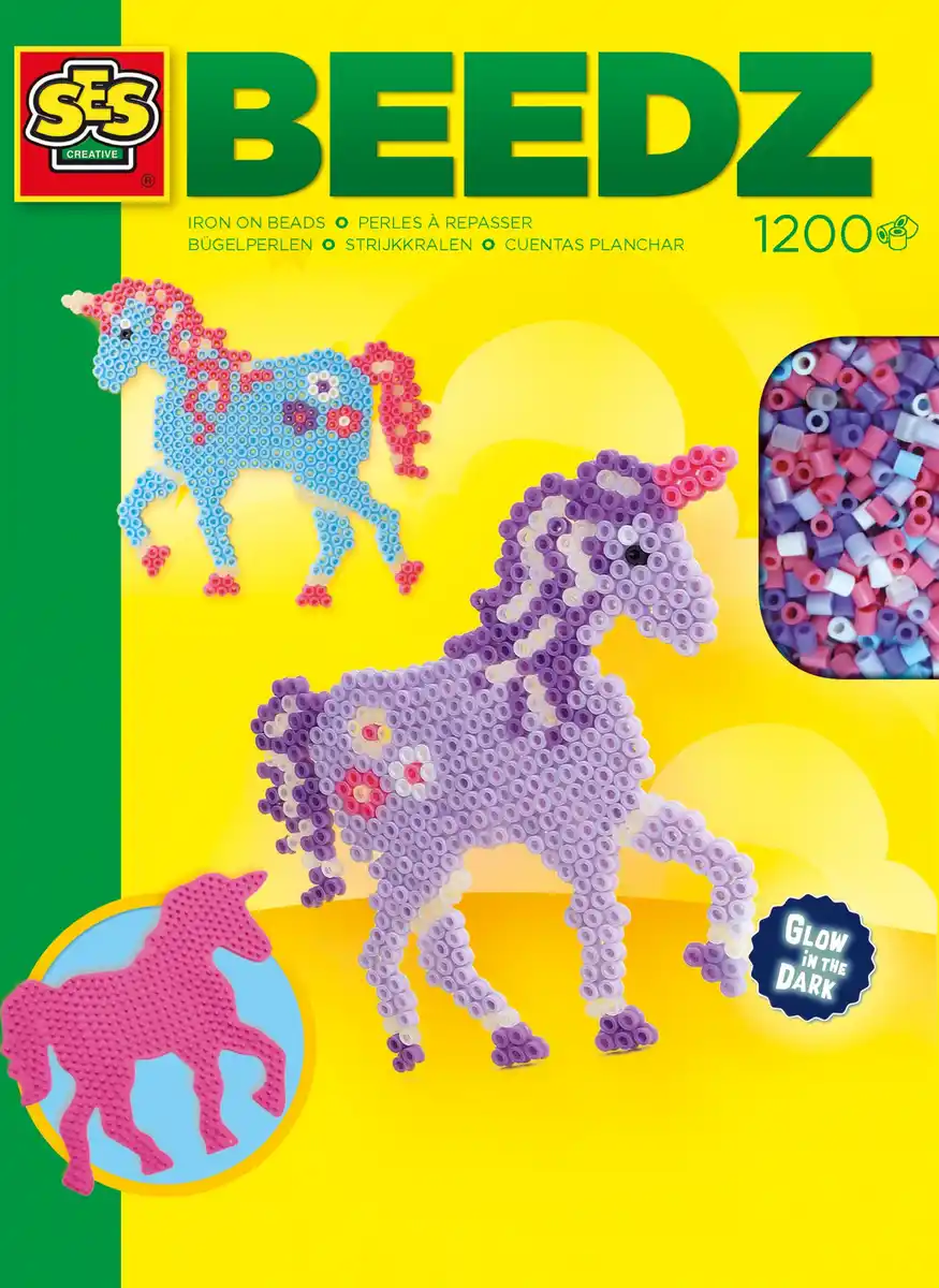 Bild 1 von IDEENWELT Bügelperlenset Einhorn Glow in the Dark