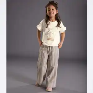 Kinder-Mädchen-Set mit Stickerei, 2-teilig