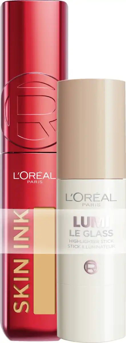Bild 1 von L’Oréal Paris Set: Skin Ink Foundcealer 300 + Lumi Le Glass Highlighter Stick 610