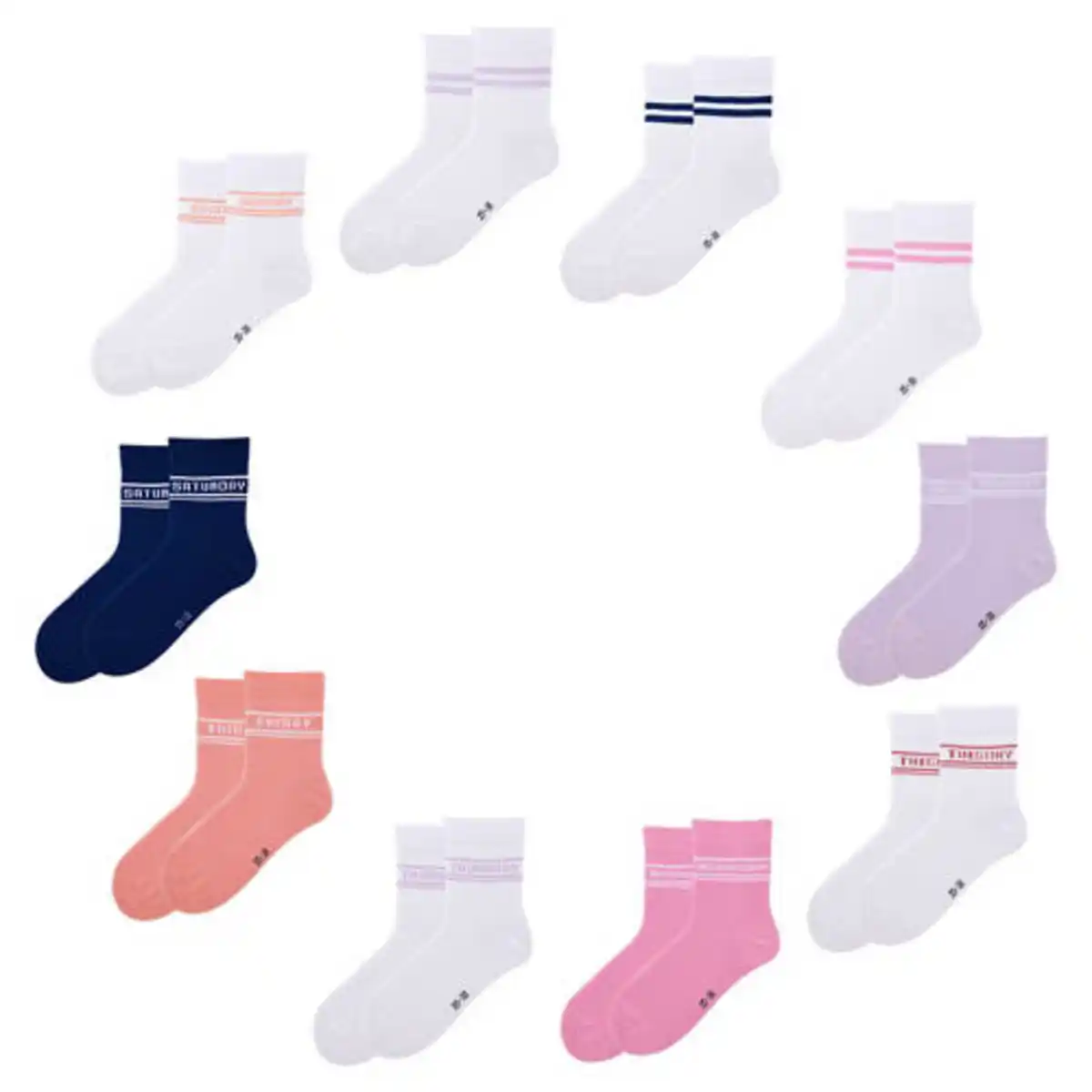 Bild 1 von L&D Kinder-Socken 10er-Pack, Tage, 23/26