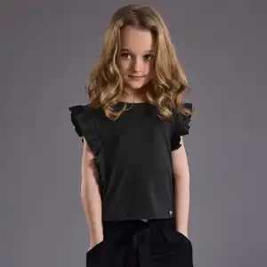 Kinder-Mädchen-T-Shirt mit Rüschen