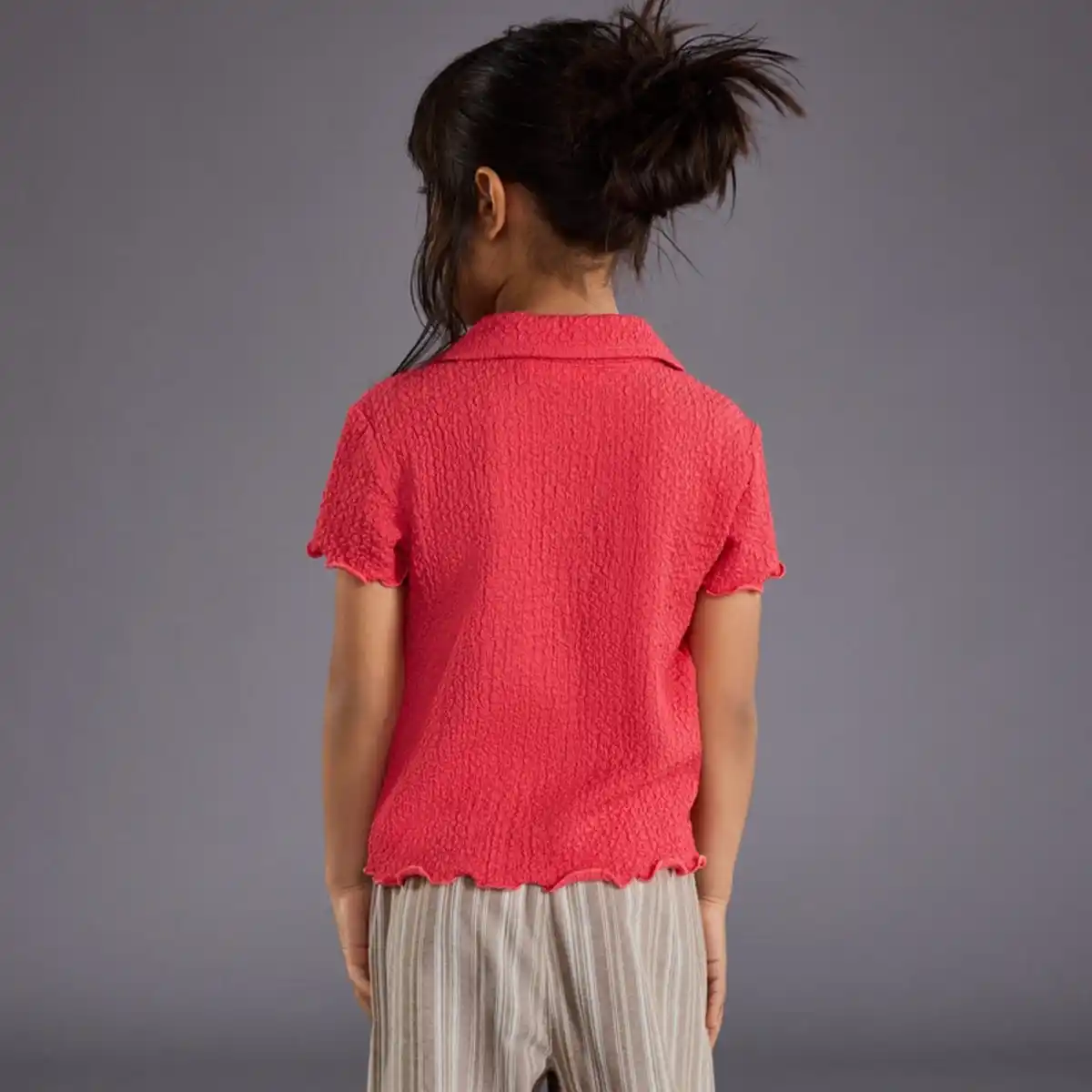 Bild 4 von Kinder-Mädchen-Bluse mit strukturiertem Stoff