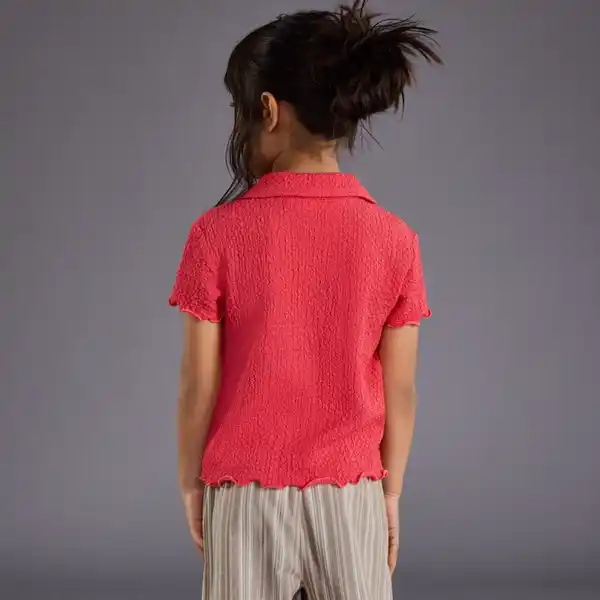 Bild 4 von Kinder-Mädchen-Bluse mit strukturiertem Stoff