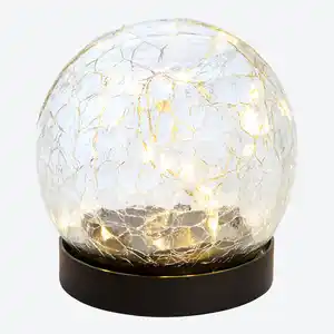 Solarleuchte aus Glas in Crackle-Optik, Ø ca. 9 cm